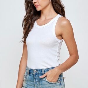 White Ribbed Tank. NWOT.